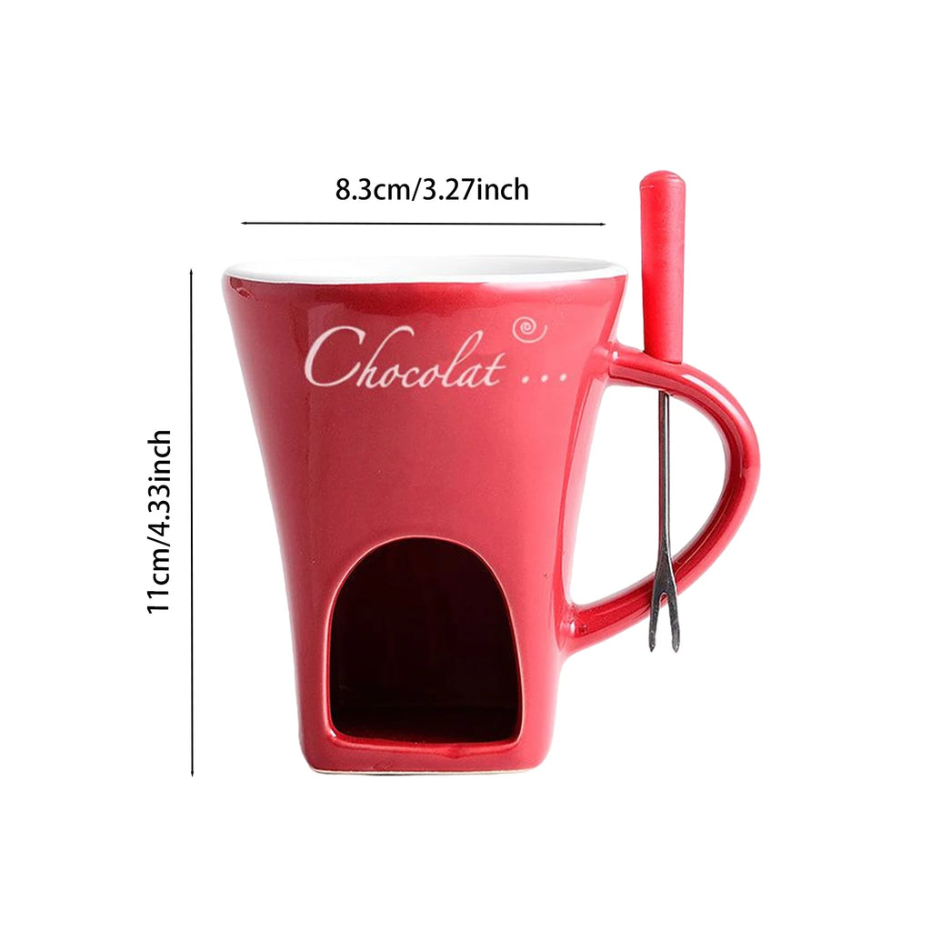 Fondue Mug Set Personal Mini Fondue Pots Chocolate Cheese Ice Cream Fondue Maker Kit Individual Butter Melter Cup Small Warmer