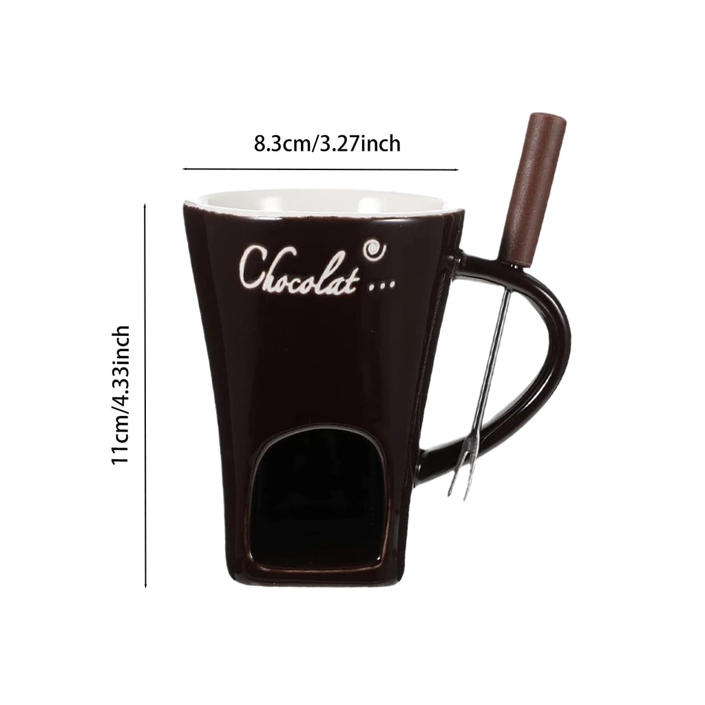 Fondue Mug Set Personal Mini Fondue Pots Chocolate Cheese Ice Cream Fondue Maker Kit Individual Butter Melter Cup Small Warmer