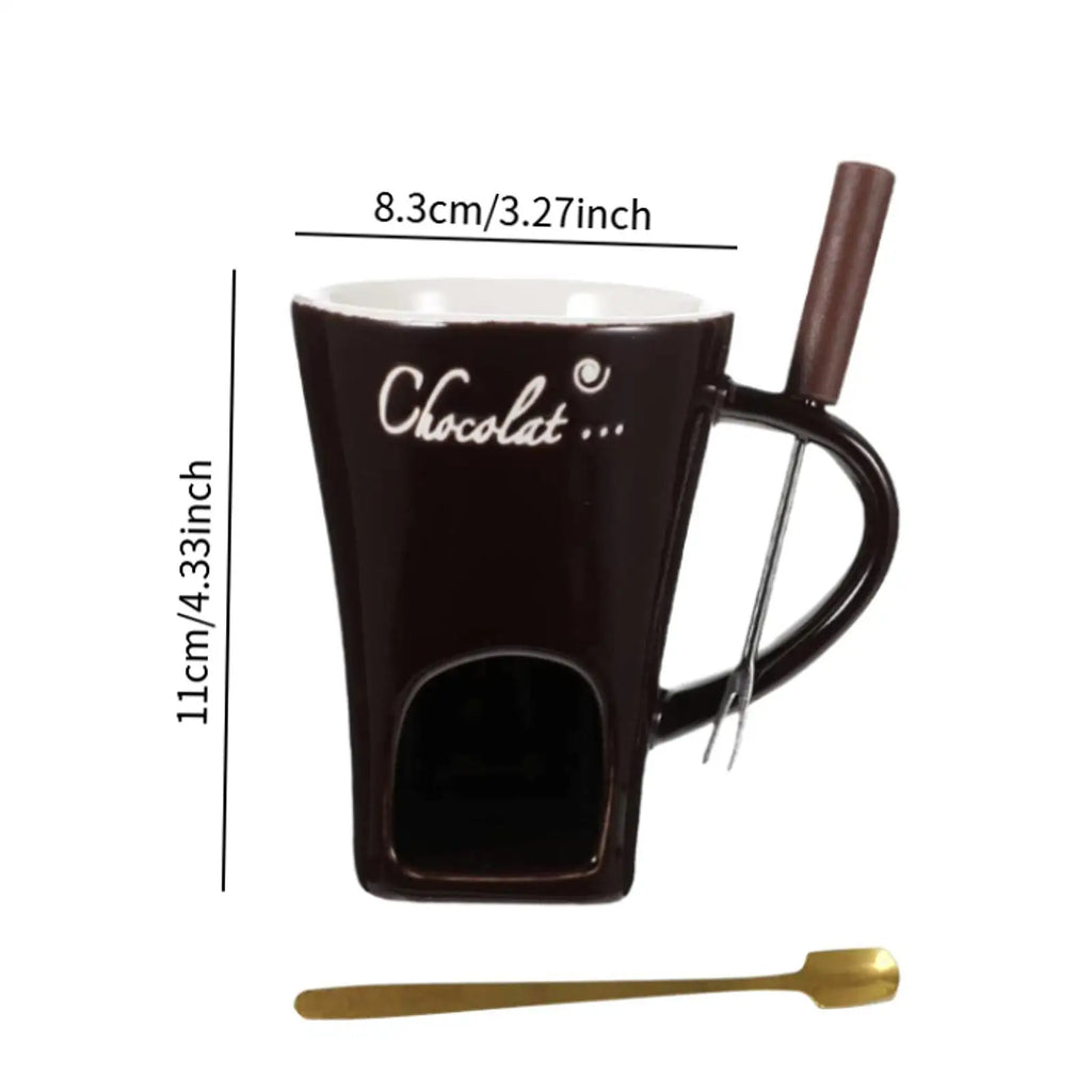 Fondue Mug Set Personal Mini Fondue Pots Chocolate Cheese Ice Cream Fondue Maker Kit Individual Butter Melter Cup Small Warmer