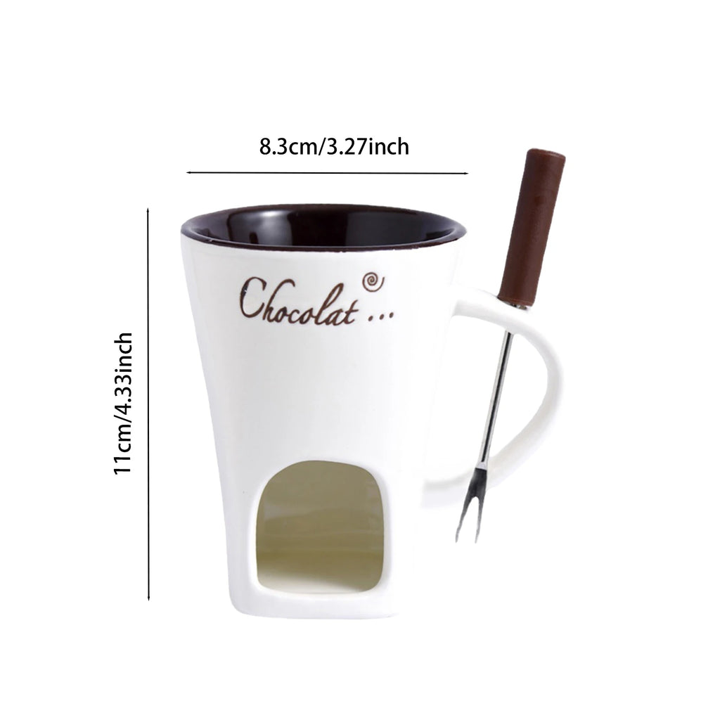 Fondue Mug Set Personal Mini Fondue Pots Chocolate Cheese Ice Cream Fondue Maker Kit Individual Butter Melter Cup Small Warmer
